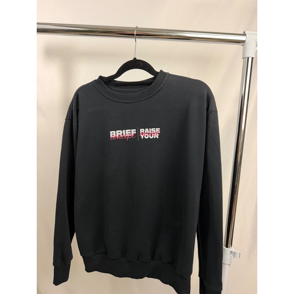 Brief Concept Mind in Motion Graphic Sweatshirt Black Unisex Small Streetwear